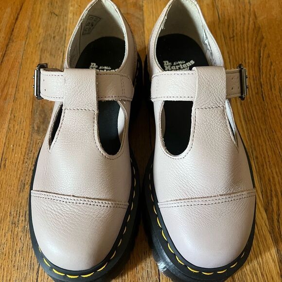 Dr. Martens Tstrap Platform Shoes Taupe